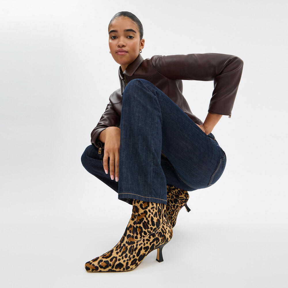 Coach Kitten Heel Bootie With Leopard Print OBO